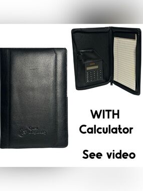 VTG LEED'S Planner Organizer Zip Around Blk. Calculator pen holder outter pocket